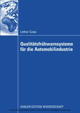 Czaja |  Qualitätsfrühwarnsysteme für die Automobilindustrie | eBook | Sack Fachmedien