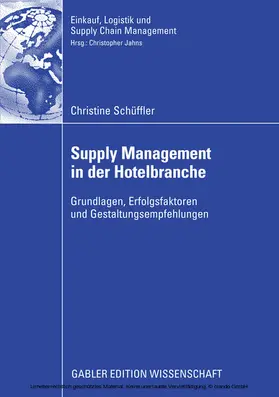 Schüffler | Supply Management in der Hotelbranche | E-Book | sack.de