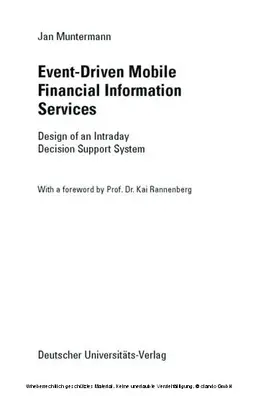Muntermann | Event-Driven Mobile Financial Information Services | E-Book | sack.de