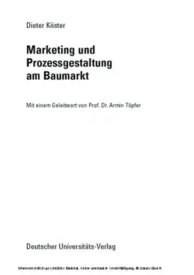 Köster | Marketing und Prozessgestaltung am Baumarkt | E-Book | sack.de