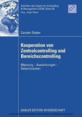 Sieber |  Kooperation von Zentralcontrolling und Bereichscontrolling | eBook | Sack Fachmedien
