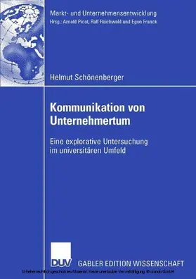 Schönenberger |  Kommunikation von Unternehmertum | eBook | Sack Fachmedien