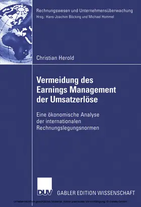 Herold |  Vermeidung des Earnings Management der Umsatzerlöse | eBook | Sack Fachmedien