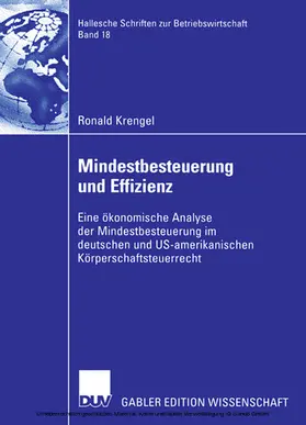 Krengel | Mindestbesteuerung und Effizienz | E-Book | sack.de