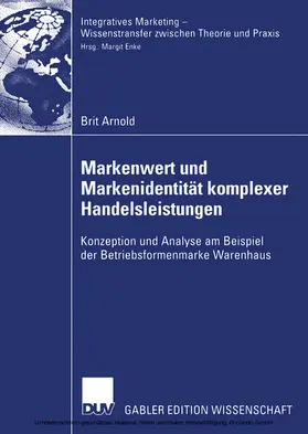 Arnold |  Markenwert und Markenidentität komplexer Handelsleistungen | eBook | Sack Fachmedien