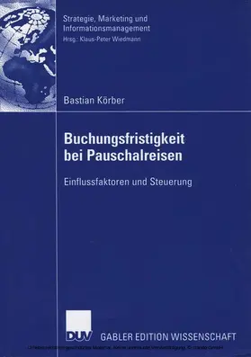 Körber |  Buchungsfristigkeit bei Pauschalreisen | eBook | Sack Fachmedien