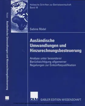 Rödel |  Ausländische Umwandlungen und Hinzurechnungsbesteuerung | eBook | Sack Fachmedien