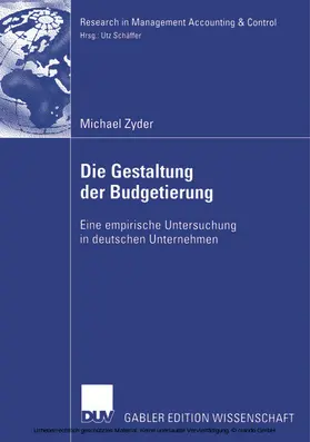Zyder |  Die Gestaltung der Budgetierung | eBook | Sack Fachmedien