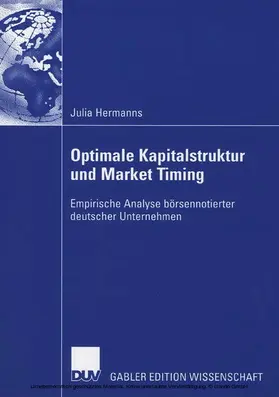 Hermanns | Optimale Kapitalstruktur und Market Timing | E-Book | www2.sack.de