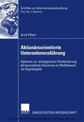 Pölert |  Aktionärsorientierte Unternehmensführung | eBook | Sack Fachmedien
