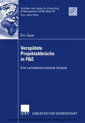 Zayer | Verspätete Projektabbrüche in F&E | E-Book | sack.de