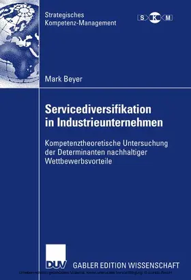 Beyer |  Servicediversifikation in Industrieunternehmen | eBook | Sack Fachmedien