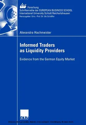 Hachmeister |  Informed Traders as Liquidity Providers | eBook | Sack Fachmedien