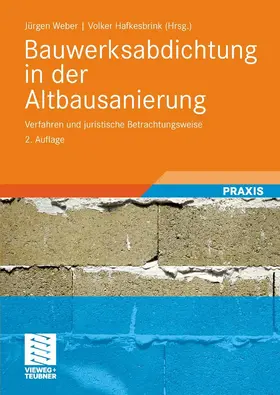 Weber / Wild / Hafkesbrink |  Bauwerksabdichtung in der Altbausanierung | eBook | Sack Fachmedien