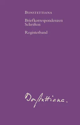 von Bonstetten / Walser-Wilhelm |  Bonstettiana. Registerband | Buch |  Sack Fachmedien