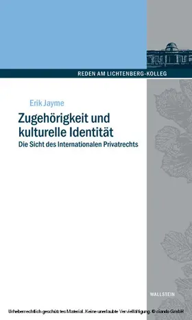 Coester-Waltjen / Jayme |  Zugehörigkeit und kulturelle Identität | eBook | Sack Fachmedien