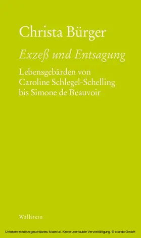 Bürger |  Exzeß und Entsagung | eBook | Sack Fachmedien