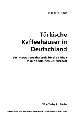 Acar |  Türkische Kaffeehäuser in Deutschland | eBook | Sack Fachmedien