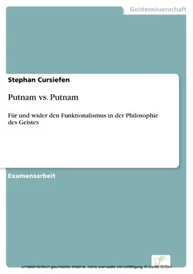 Cursiefen |  Putnam vs. Putnam | eBook | Sack Fachmedien