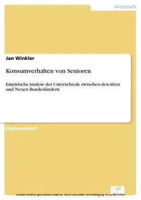 Winkler |  Konsumverhalten von Senioren | eBook | Sack Fachmedien