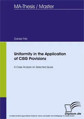 Fritz |  Uniformity in the Application of CISG Provisions | eBook | Sack Fachmedien