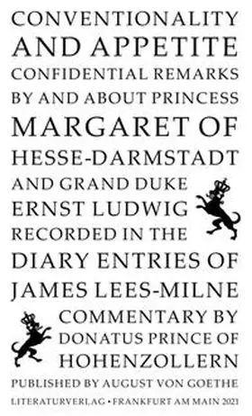 Hohenzollern / Lees-Milne / Hänsel-Hohenhausen |  Conventionality and Appetite | Buch |  Sack Fachmedien