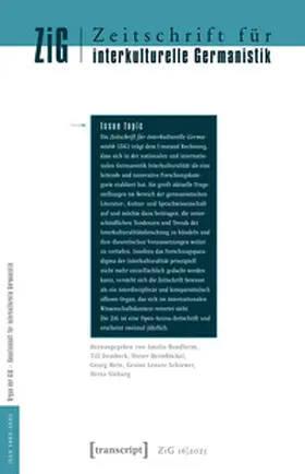 Bendheim / Dembeck / Heimböckel |  Zeitschrift für interkulturelle Germanistik 16. Jahrgang, 2025 | Buch |  Sack Fachmedien