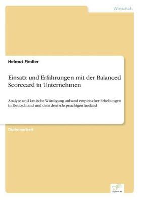 Fiedler |  Einsatz und Erfahrungen mit der Balanced Scorecard in Unternehmen | Buch |  Sack Fachmedien
