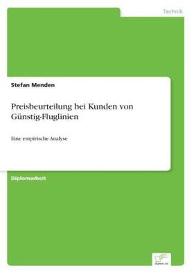 Menden |  Preisbeurteilung bei Kunden von Günstig-Fluglinien | Buch |  Sack Fachmedien