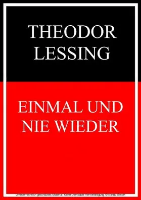 Lessing |  Einmal und nie wieder | eBook | Sack Fachmedien