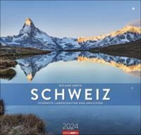  Die Schweiz Kalender 2024. Wandkalender im Großformat mit spektakulären Landschaften. Die Schweiz in beeindruckenden Fotos. Großer Kalender für Fans des Alpenlands. 48x46 cm | Sonstiges |  Sack Fachmedien