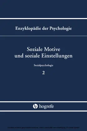 Bierhoff / Frey |  Soziale Motive und soziale Einstellungen | eBook | Sack Fachmedien