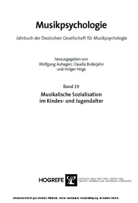 Auhagen / Bullerjahn / Höge |  Musikpsychologie | eBook | Sack Fachmedien