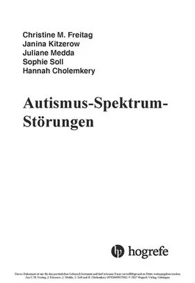 Freitag / Kitzerow / Cholemkery |  Autismus-Spektrum-Störungen | eBook | Sack Fachmedien