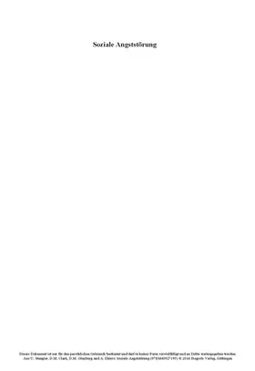 Stangier / Clark / Ehlers |  Soziale Angststörung | eBook | Sack Fachmedien