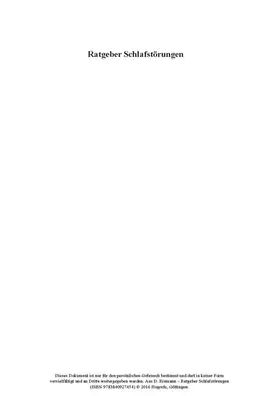 Riemann |  Ratgeber Schlafstörungen | eBook | Sack Fachmedien