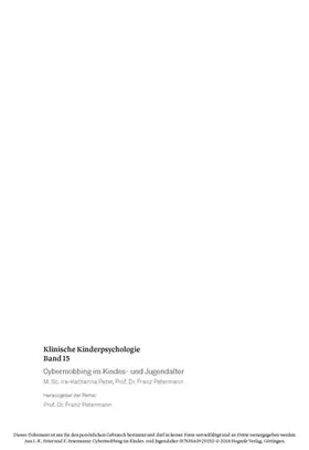 Peter / Petermann | Cybermobbing im Kindes- und Jugendalter | E-Book | sack.de