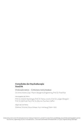 Höcker / Engberding / Rist |  Prokrastination – Extremes Aufschieben | eBook | Sack Fachmedien