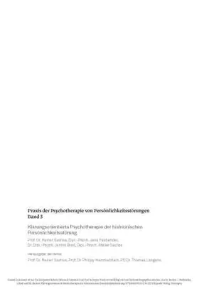 Sachse / Fasbender / Breil |  Klärungsorientierte Psychotherapie der histrionischen Persönlichkeitsstörung | eBook | Sack Fachmedien