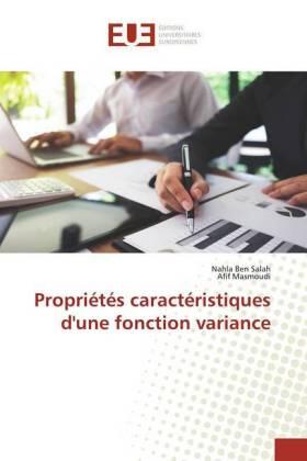 Ben Salah / Masmoudi |  Propriétés caractéristiques d'une fonction variance | Buch |  Sack Fachmedien