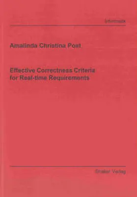Post |  Effective Correctness Criteria for Real-time Requirements | Buch |  Sack Fachmedien