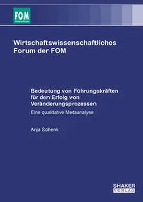 Schenk |  Bedeutung von Führungskräften für den Erfolg von Veränderungsprozessen | Buch |  Sack Fachmedien