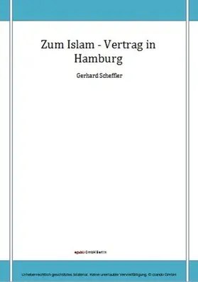 Scheffler |  Zum Islam - Vertrag in Hamburg | eBook | Sack Fachmedien