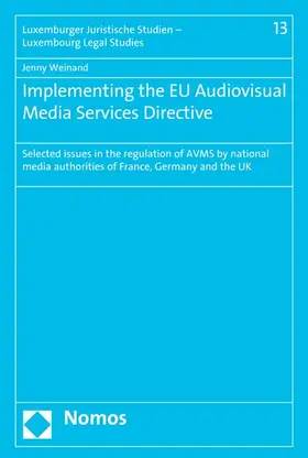 Weinand |  Implementing the EU Audiovisual Media Services Directive | eBook | Sack Fachmedien