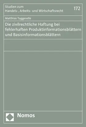 Taggeselle |  Die zivilrechtliche Haftung bei fehlerhaften Produktinformationsblättern und Basisinformationsblättern | eBook | Sack Fachmedien