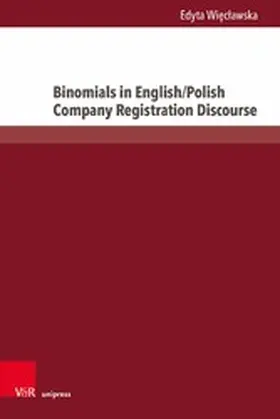 Wieclawska / Wi?c?awska | Binomials in English/Polish Company Registration Discourse | E-Book | sack.de