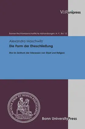 Maschwitz |  Die Form der Eheschließung | Buch |  Sack Fachmedien