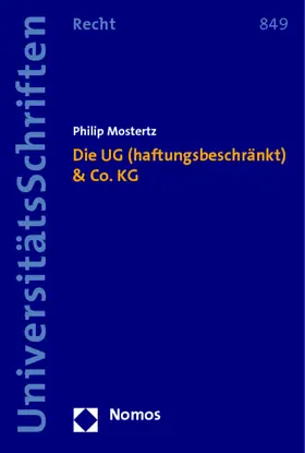 Mostertz |  Die UG (haftungsbeschränkt) & Co. KG | Buch |  Sack Fachmedien