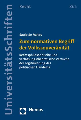 de Matos |  Zum normativen Begriff der Volkssouveränität | Buch |  Sack Fachmedien