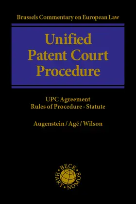 Augenstein / Áge / Wilson |  Unified Patent Court Procedure | Buch |  Sack Fachmedien